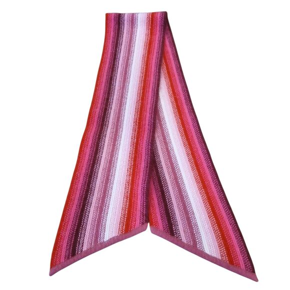 Banana Republic Striped Angora/ Wool Scarf Red Pinks Preppy Boho Colorful - Picture 1 of 8